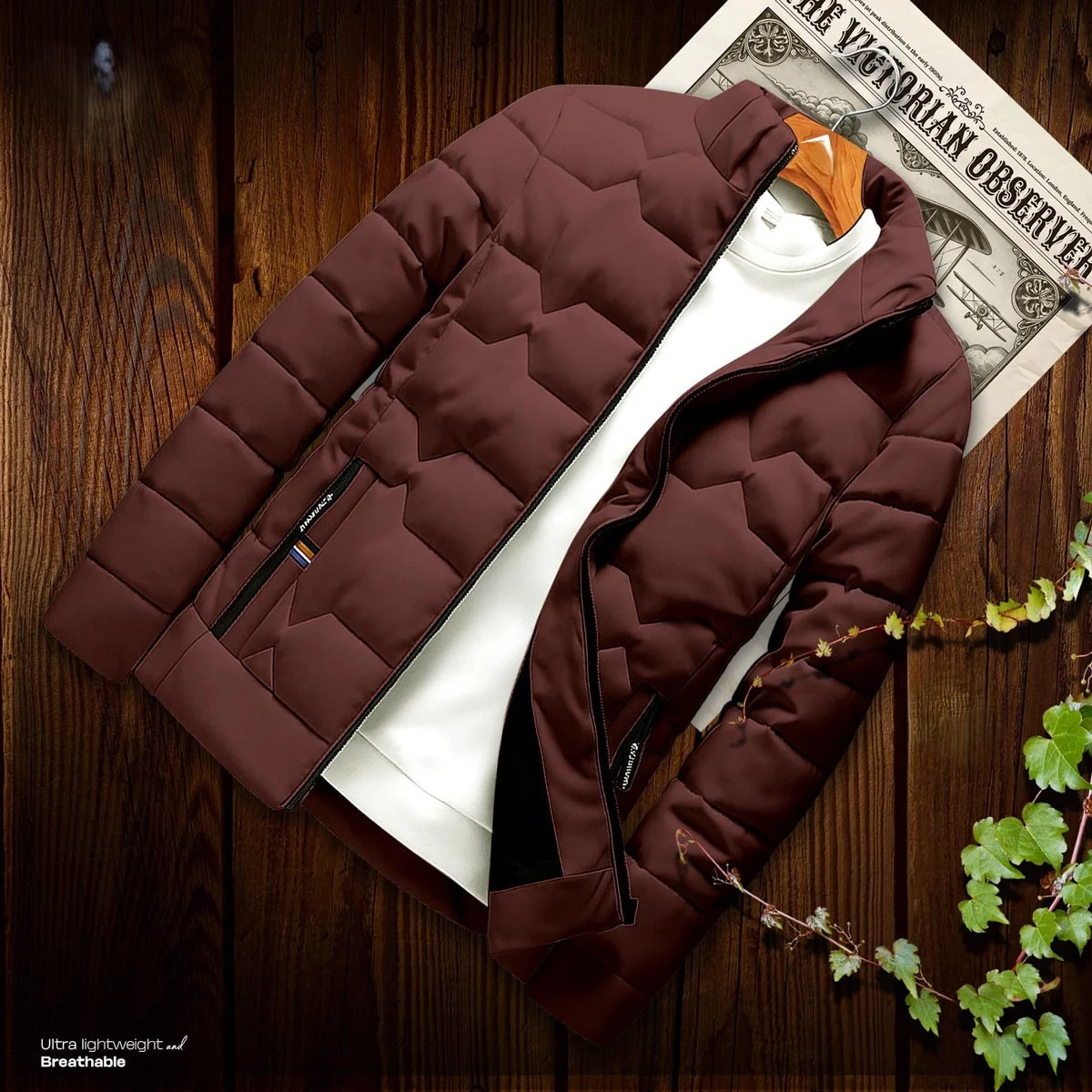 Meroon Color High-Quality Padding Jacket for Winter