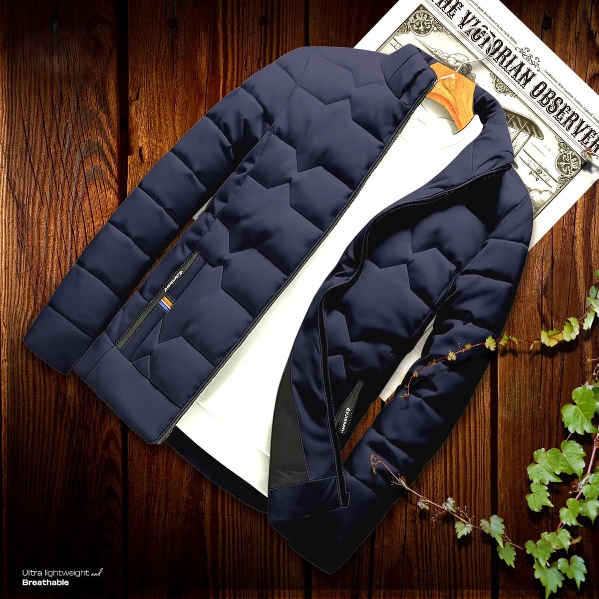 Light Navy High-Quality Padding Jacket for Winter 12